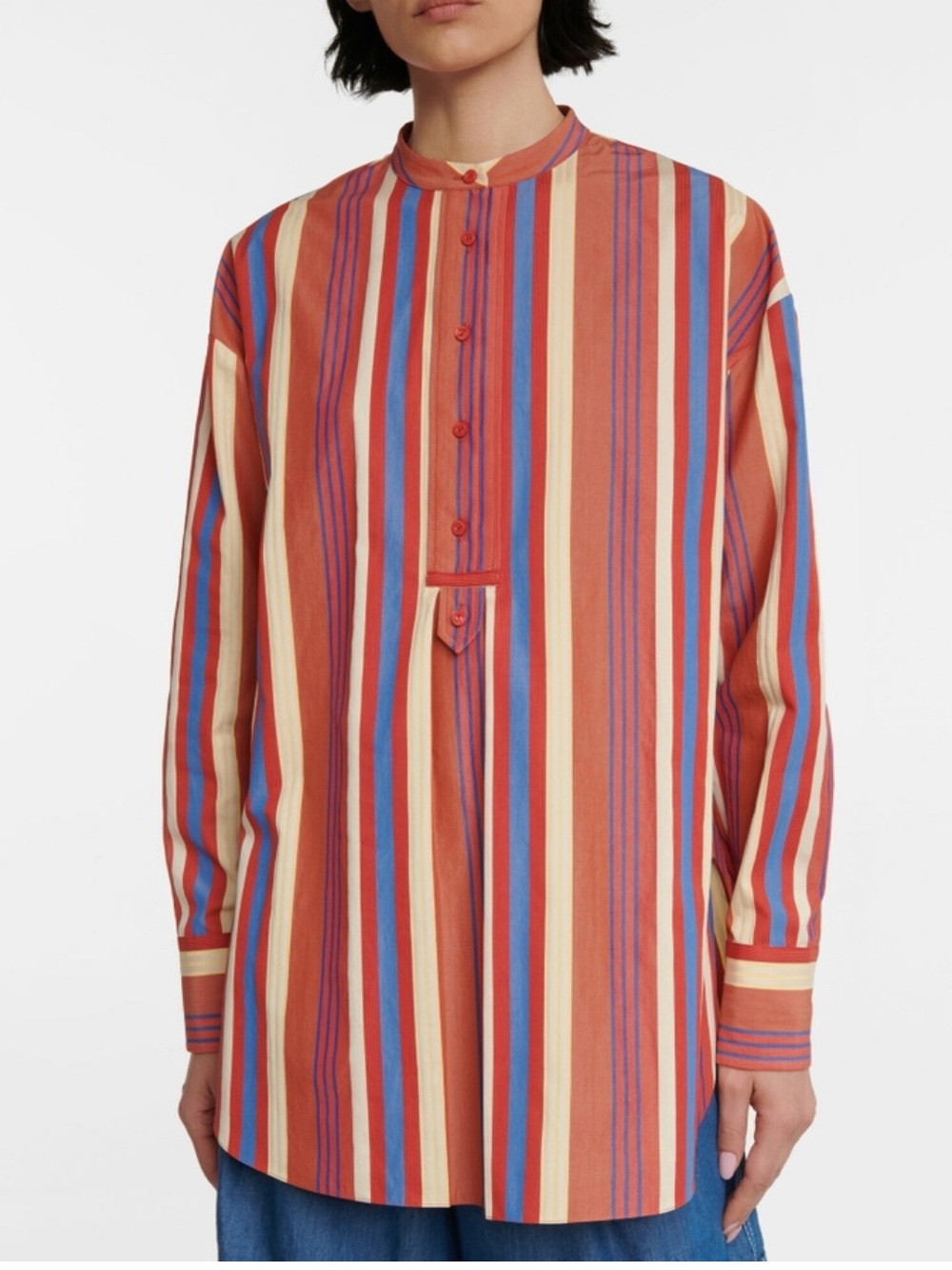 Loro Piana Striped Long-Sleeve Cotton Shirt Size Women’s US 6 NWOT MSRP $1200 - Picture 5 of 6